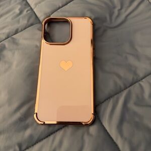 iPhone 14 PRO MAX Phone Case in Rose Gold Heart